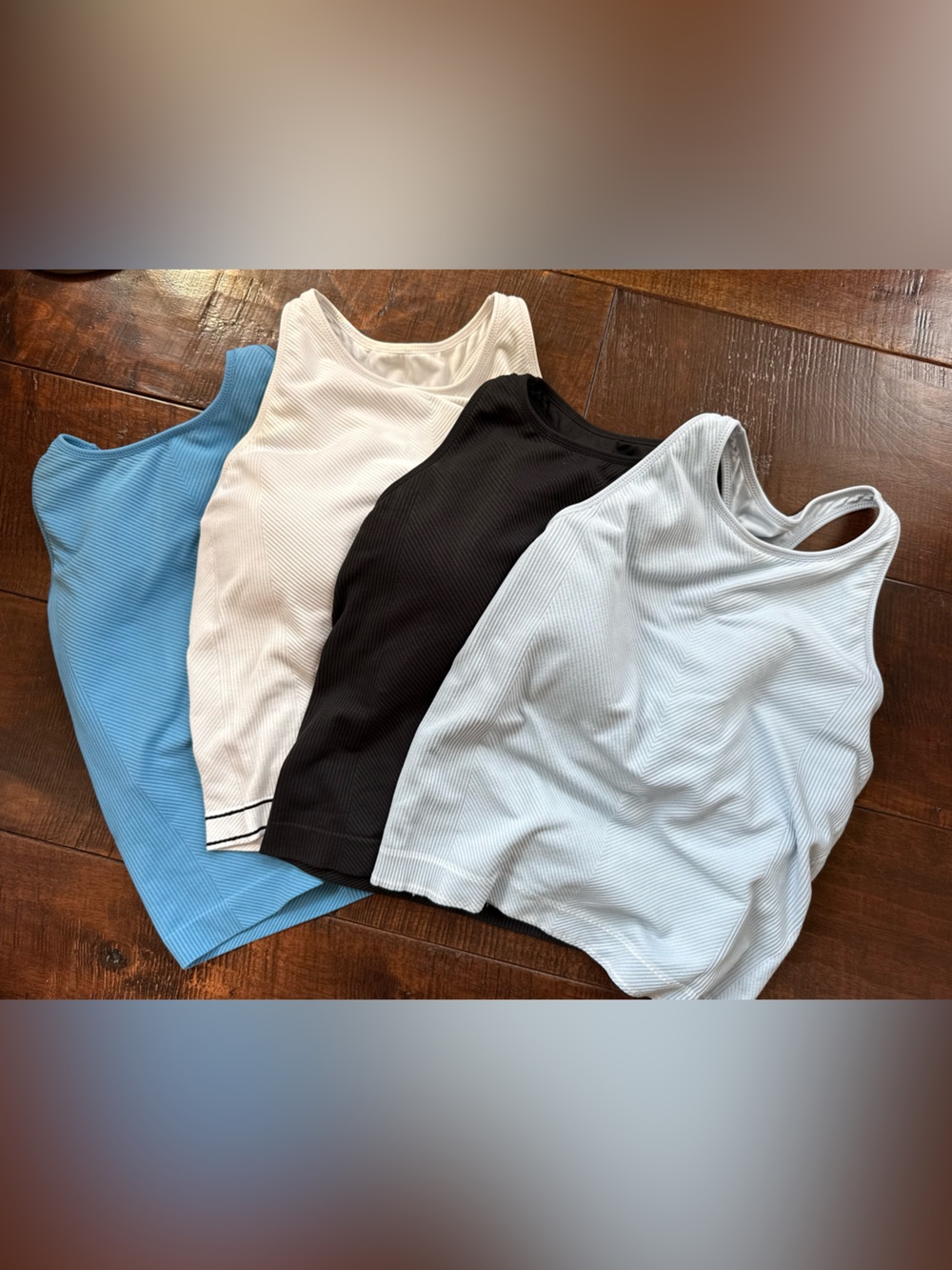 Women's Ribbed Tank - Blue, White, Black, Sky Blue